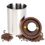 Vacuum Coffee Canister Stainless Steel Airtight Food Storage with Vacuum Sealed Containers Lids. Vacuum condition keep Food fresher 3~8x than normal sealed containers with lids, large,Silver,64oz.