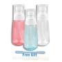 Empty Spray Bottles, Fine Mist Travel Spray Bottles for Alcohol 2 Pieces + Refillable Empty Pump Bottles for Hand Sanitizer 1 Piece 60ml for Hair, Skincare, Makeup, Cleaning