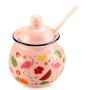 Cartoon Ceramics Sugar Bowl Seasoning Pot Salt Pepper Storage Jar with Lid And Spoon-Flamingo/Whale/Unicorn/Fox