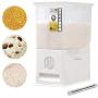 Volwco Rice Dispenser, Rice Storage Container, Rice Bin Container, Measureable Rice Cylinder, Kitchen Dry Food Rice Dispenser Plastic Container Auto Dispenser Organizer Set, 10KG Capacities of Rice