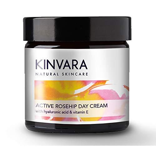 Crème Visage Active Rosehip Kinvara – Hydratant Naturel – Formule de Soin Organique à Huile de Rose pour le Visage, pour Tous les Types de Peau, 60ml