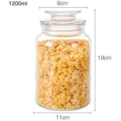 Yl Ly Cylindrical Storage Tank Moisture-Proof Household Sealed Cans Kitchen Storage Tank Glass Miscellaneous Grains Cans Milk Powder Candy Cans 1200Ml