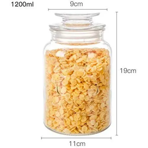 Yl Ly Cylindrical Storage Tank Moisture-Proof Household Sealed Cans Kitchen Storage Tank Glass Miscellaneous Grains Cans Milk Powder Candy Cans 1200Ml

Zylindrische Lagerbehälter, feuchtigkeitsdichter Haushalt, versiegelte Behälter, Küchen-Lagerbehälter, 