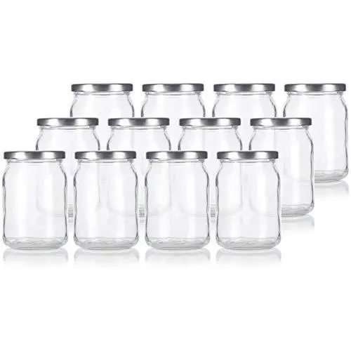 Large 13 oz / 380 ml Clear Thick Glass Wide Mouth Jar with Silver Metal Lid - (12 pack) Great for candle making, canning, storage, preserving, wedding and shower favors and more Large 13 oz / 380 ml Clear Thick Glass Wide Mouth Jar with Silver Metal Lid - (12 pack) Great for candle making, canning, storage, preserving, wedding and shower favors and more