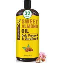 NEW Cold Pressed Sweet Almond Oil - Big 32 fl oz Bottle - Unrefined & 100% Natural - For Skin & Hair, with No Added Ingredients - Perfect Carrier Oil for Essential Oils