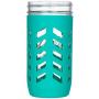 JarJackets Silicone Mason Jar Protector Sleeve - Fits Ball, Kerr 24oz (1.5 pint) Wide-Mouth Jars | Package of 4 (Lagoon)