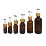 3pcs Glass Dropper Empty Refillable Vial Sample Bottle with Bamboo Cap Essential Oil Perfume Aromatherapy Storage Container Pot With White Rubber Cap (Brown) (10ML)