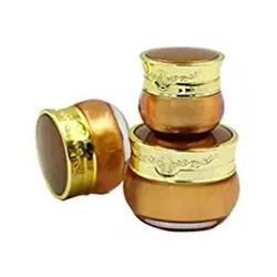 3PCS Gold 10ML 10g Empty Refillable Acrylic Cosmetic Cream Jar Pot Bottle Container Mask Make Up Tester Sample Glitter Travel Storage Box With Screw Lid