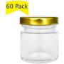 Folinstall 60 Pcs 1.5 oz (50ML) Small Glass Jars, Mini Mason Jars for Gifts, Crafts, Wedding, Spices, Party Favors and Candle Making