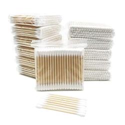 1200pcs Organic Wooden Stick Cotton Swab, Biodegradable Wood Handle Cotton Bud