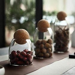 TNKML Transparent Glass Spice Jar Storage Jar Creative Storage Bottle Home Decoration Food Container Kitchen Supplies Spice Container Sugar Bowl Salt Shaker-A
