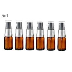 3PCS 10ML Fancy Portable Brown Glass Bottles Lotion Bottle Electro-aluminium Emulsion Pump for Cosmetics Shampoo Lotion Facial Cleanser Vial Case Containers Pot Jar