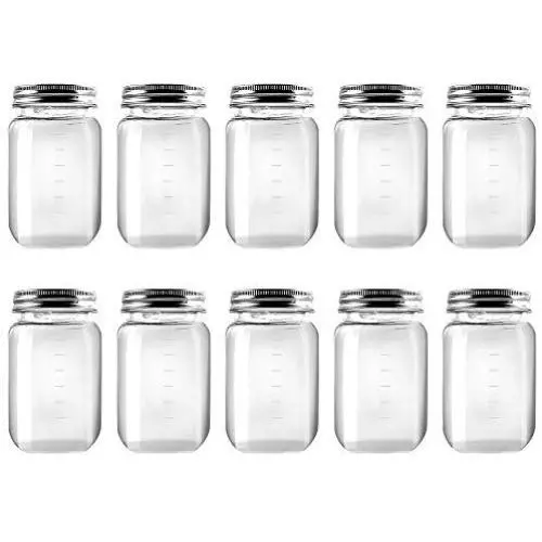 Novelinks 16 Ounce Clear Plastic Jars Containers With Screw On Lids - Refillable Round Empty Plastic Slime Storage Containers for Kitchen & Household Storage - BPA Free (10 Pack) Novelinks 16 Ounce Clear Plastic Jars Containers With Screw On Lids - Refillable Round Empty Plastic Slime Storage Containers for Kitchen & Household Storage - BPA Free (10 Pack)