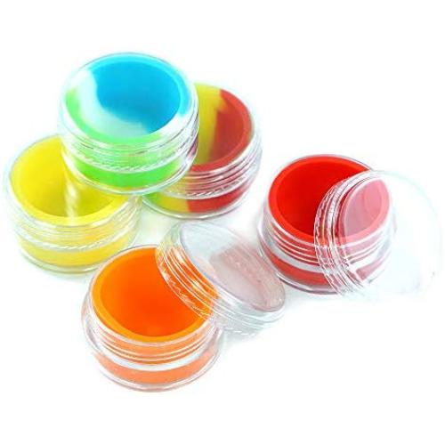 YHSWE 7ml 10pcs Plastic Dab Container with Non Stick Silicone Inner for Multi Use