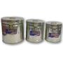 Stainless Steel Round KADI Dabba Canister Container 2-3 - 4 KG Food/Dough/Liquid Capacity Storage Box 3 Pieces Set with Hinges Lockable