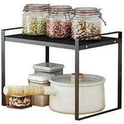 Shelf Organizer Kitchen Organization Spice Seasoning Rack Metal Countertop Storage Under Sink Holder Jars Shelf Freestanding Stackable Display For Pantry Cabinet Shoe Rack (Size : 33x20.5x24cm)