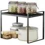 Regal Metall-Regal Organizer für Küche, Gewürze & Gewürzehalter, Freistehend, Stapelbar, für Schränke, Schubladen, Pantry-Regal (Größe: 33x20,5x24cm)