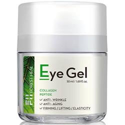 Natural Anti-Aging Eye Gel Cream with Collagen Peptides, Anti Wrinkle Moisturizer For Under and Around Eyes, Forest Heal 1.69 fl.oz.