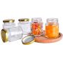 12 pack 4 oz Clear Glass Jam Jars for Jam,Honey,candies,sauce,Baby Foods,Jelly Wedding Favors,DIY Magnetic Spice Jars（Comes with gold lids）