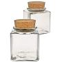Viva housewares Spice jar Made of Glass with Cork Stopper, usable as Glass Jars and Storage tins for Spices, Salt, etc, Glass, 200 ml