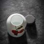Foylome Set of 4 Hand Drawn Flower Tea Can Kitchen Canister Set with Wood Lids Sugar, Coffee, Flour or Food Storage Jar