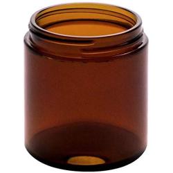 North Mountain Supply 4 Ounce Amber Glass Straight Sided Mason Canning Jars - with 58mm Lids - Case of 24 - Black Metal Lids