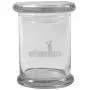 Clear 8 oz Glass Herb Stash Jar and Lid with Walking Dead Rick Logo from Smoke Promos