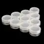 10er Set Kosmetikleere Glaskaraffen für Lidschatten, Gesichtcreme, Mini-Box (10/20g), Klar