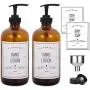 Aozita 16oz Glass Soap Dispenser with Pump for Kitchen Sink and Bathroom - Amber Soap Pump Bottle with Funnel and 4 White Waterproof Labels Aozita 16oz Glass Soap Dispenser with Pump for Kitchen Sink and Bathroom - Amber Soap Pump Bottle with Funnel and 4 White Waterproof Labels