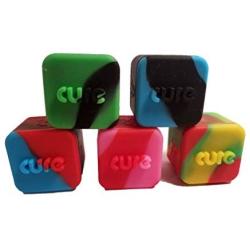 Cure Cube Non-Stick Silicone Storage Containers 5 Pack Assorted (5 Item Bundle)