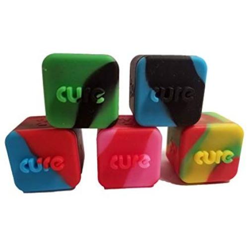 Cure Cube Non-Stick Silicone Storage Containers 5 Pack Assorted (5 Item Bundle)
