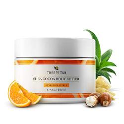 Shea Body Butter - Citrus Shea Butter Body Lotion by Tree to Tub for Sensitive Skin - Shea Butter Cream with Butter Oils, Anti-Aging Vitamin C