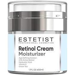 Face Moisturizer 2,5% Organic Retinol Cream for Day & Night with Hyaluronic Acid - Best Facial Age Defying Solution for Anti Aging, Wrinkles & Fine Lines to Restore Elasticity