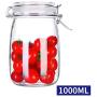 ZXYWW Glass Kitchen Canisters with Airtight Lids, Food Storage Jar for Kitchen/Bathroom/Pantry Organization, Ideal for Flour/Sugar/Coffee/Candy/Snack and More,1000ml