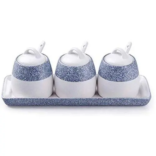 Emballages céramiques scellés pour épices ROIY : pot à épices, bouteilles de condiment, boîte à assaisonnement, boîte à sel, boîte à sucre, contenants de stockage, cruets avec couvercle et cuillère. Emballages céramiques scellés pour épices ROIY : pot à épices, bouteilles de condiment, boîte à assaisonnement, boîte à sel, boîte à sucre, contenants de stockage, cruets avec couvercle et cuillère.
