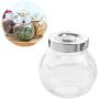 BESTONZON 4Pcs Storage sealed cans in glass with lid round shape clear dry food pantry containers for cereal cookie sugar and flour