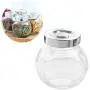 BESTONZON 4Pcs Storage sealed cans in glass with lid round shape clear dry food pantry containers for cereal cookie sugar and flour