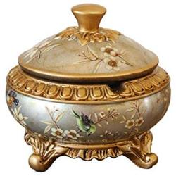 DBGS Ashtray European-Style Resin with Lid Ashtray Retro Creative Decorative Crafts Ornaments Candy Jar Jewelry Storage Box