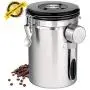 Edelstahndose für Kaffee mit Datumstracker, CO2-Ventil und Messlöffel, 1800 ml / 60 oz