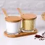 Bouteilles à épices en verre transparent, contenants pour condiments de cuisine avec couvercles anti-humidité, cuillère et plateau en bois – conserve d'épices pour la maison. Bouteilles à épices en verre transparent, contenants pour condiments de cuisine avec couvercles anti-humidité, cuillère et plateau en bois – conserve d'épices pour la maison.