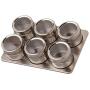 Home Marketplace Stainless Steel Magnetic Spice Rack with 6-Piece Multi-Purpose Storage Jars