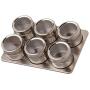 Home Marketplace Stainless Steel Magnetic Spice Rack with 6-Piece Multi-Purpose Storage Jars