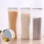 Contenants alimentaires étanches en plastique avec couvercle cylindrique rond long, contenants de stockage de céréales, réservoir de stockage de pâtes, gain de place, durables, esthétiques, bleu Contenants alimentaires étanches en plastique avec couvercle cylindrique rond long, contenants de stockage de céréales, réservoir de stockage de pâtes, gain de place, durables, esthétiques, bleu