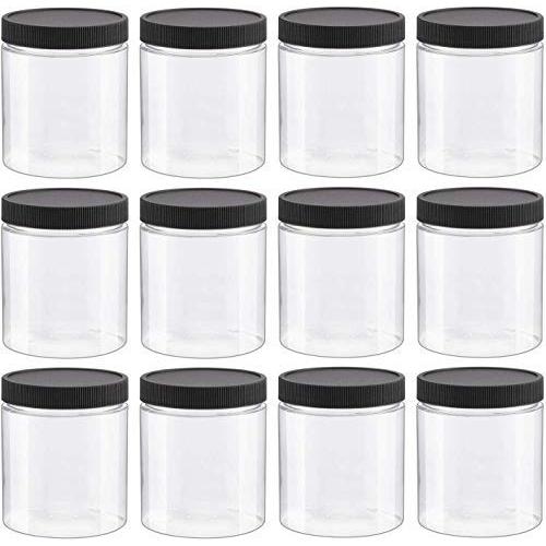 Slime Jars With Lids - PCS 8 Oz Clear Empty Slime Storage Containers, Slime Jars with Lids and Labels - BPA Free