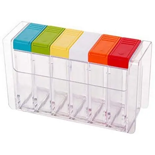 meiyuan 6 in 1 Spice Jar Set Seasoning Condiment Storage Container Kitchen Tool Multicolor meiyuan 6 in 1 Spice Jar Set Seasoning Condiment Storage Container Kitchen Tool Multicolor