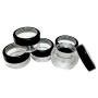 Plastic Clear Storage Jar w Black Rim Window Lid Travel Sample Case 10 gr (Pack of 250)