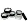 Travel Sample Plastic Clear Jar w Window Black Rim Cap 4 Kind of Capacities (2 Sets)