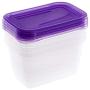 keeeper Food Box Fredo Fresh 0,75L Rectangle 4 Pieces, Polypropylene, Purple, 15.5 x 10.5 x 8.5 cm