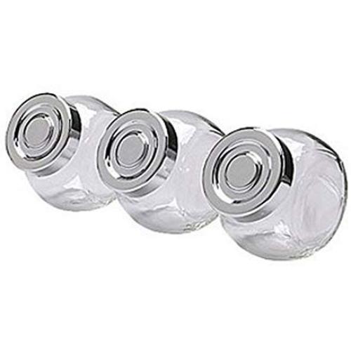Sweet Spring Water 6 oz Food Storage Canister Clear Glass Jar with Lids for Jam, Honey, Foods, Canning, Spices, Set of 3
