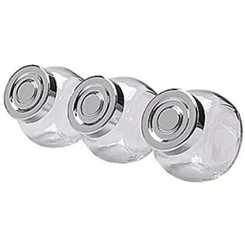 Sweet Spring Water 6 oz Food Storage Canister Clear Glass Jar with Lids for Jam, Honey, Foods, Canning, Spices, Set of 3